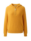 COMOBOCA 100% Cashmere Women's Ribbed Half Zip Knit Hoodie