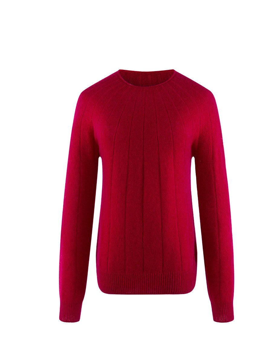 COMOBOCA 100% Cashmere Women's Ribbed Knit Pullover Sweater