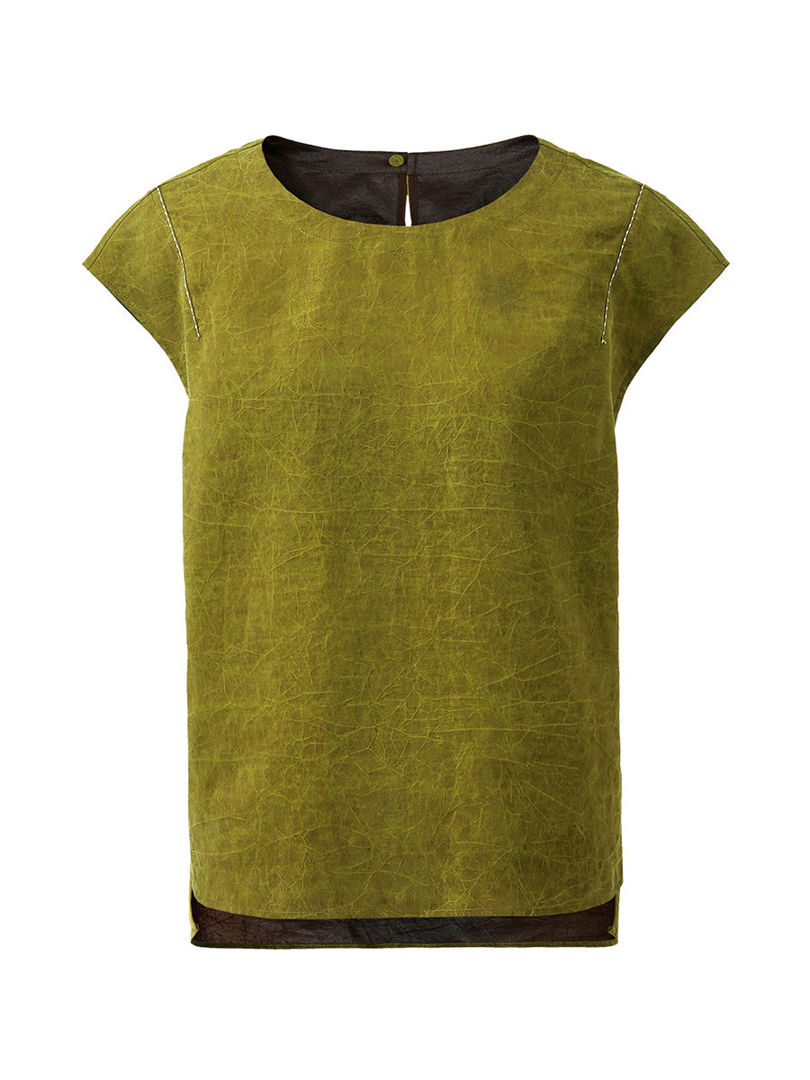 COMOBOCA 100% Mulberry Silk Women's Double Sided T-Shirt