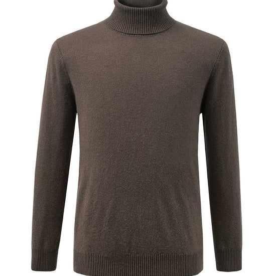 COMOBOCA 100% Cashmere Men's Ribbed Turtleneck Sweater