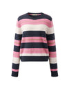 COMOBOCA 100% Wool Women's Cozy Striped Knit Sweater