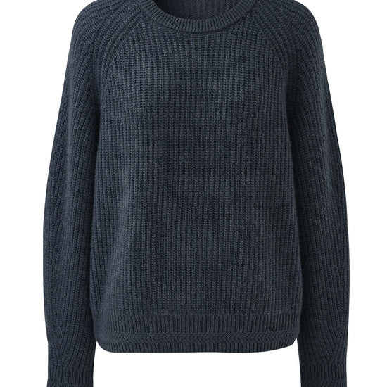 COMOBOCA 100% Cashmere Women's Ribbed Round Neck Sweater