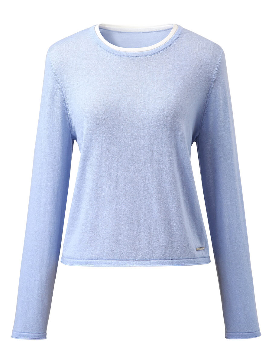 COMOBOCA 100% Wool Chic Layered Look Sweater for Women