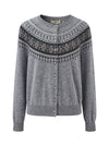COMOBOCA 100% Cashmere Women's Fair Isle Cardigan Sweater