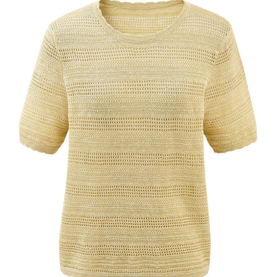 COMOBOCA Women's Openwork Mesh Knit T-Shirt