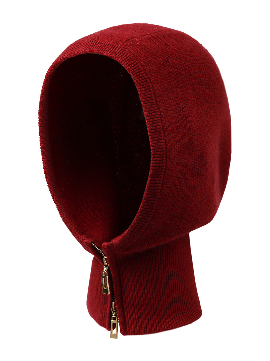 COMOBOCA 100% Cashmere Women's Zip Up Knit Hooded Neck Warmer