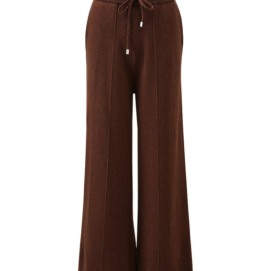 COMOBOCA 100% Wool Women's Wide Leg Pants with Drawstring