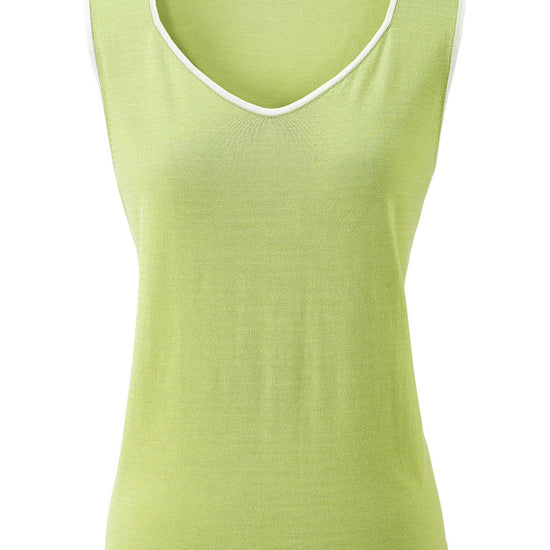 COMOBOCA Women's V-Neck Contrast Trim Tank Top