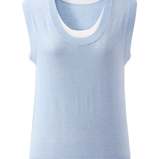 COMOBOCA Women's Faux Layered Look Tank Top