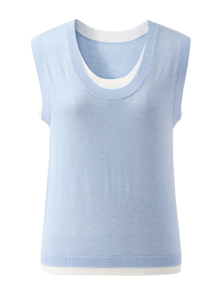 COMOBOCA Women's Faux Layered Look Tank Top