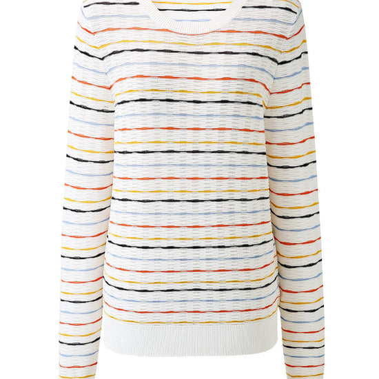 COMOBOCA Women's Colorful Striped Knit Sweater
