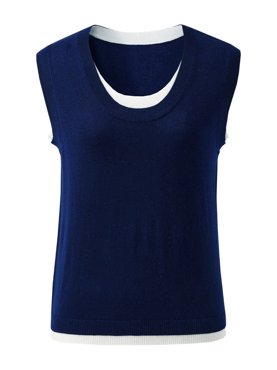 COMOBOCA Women's Faux Layered Look Tank Top