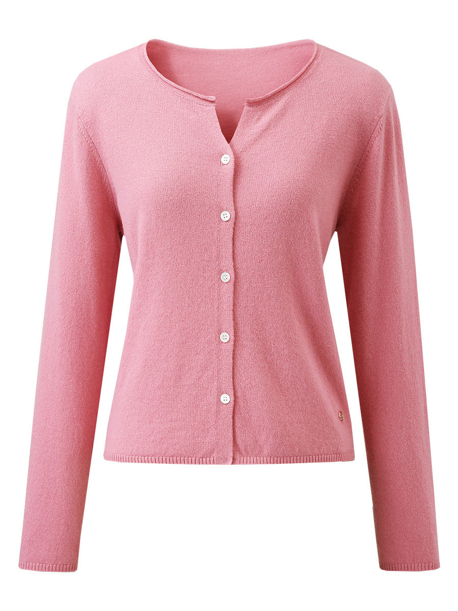 COMOBOCA 100% Wool Women's V-Neck Button Up Cardigan