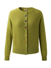 COMOBOCA 100% Cashmere Women's Embroidered Button-Front Cardigan