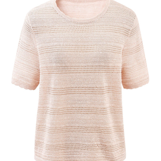 COMOBOCA Women's Openwork Mesh Knit T-Shirt