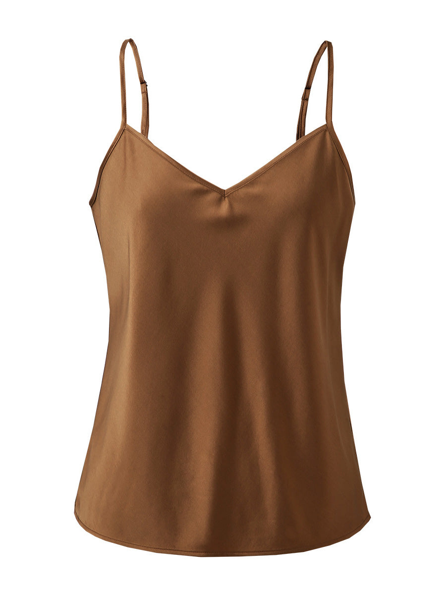 COMOBOCA Women's Silk V-Neck Adjustable Straps Camisole