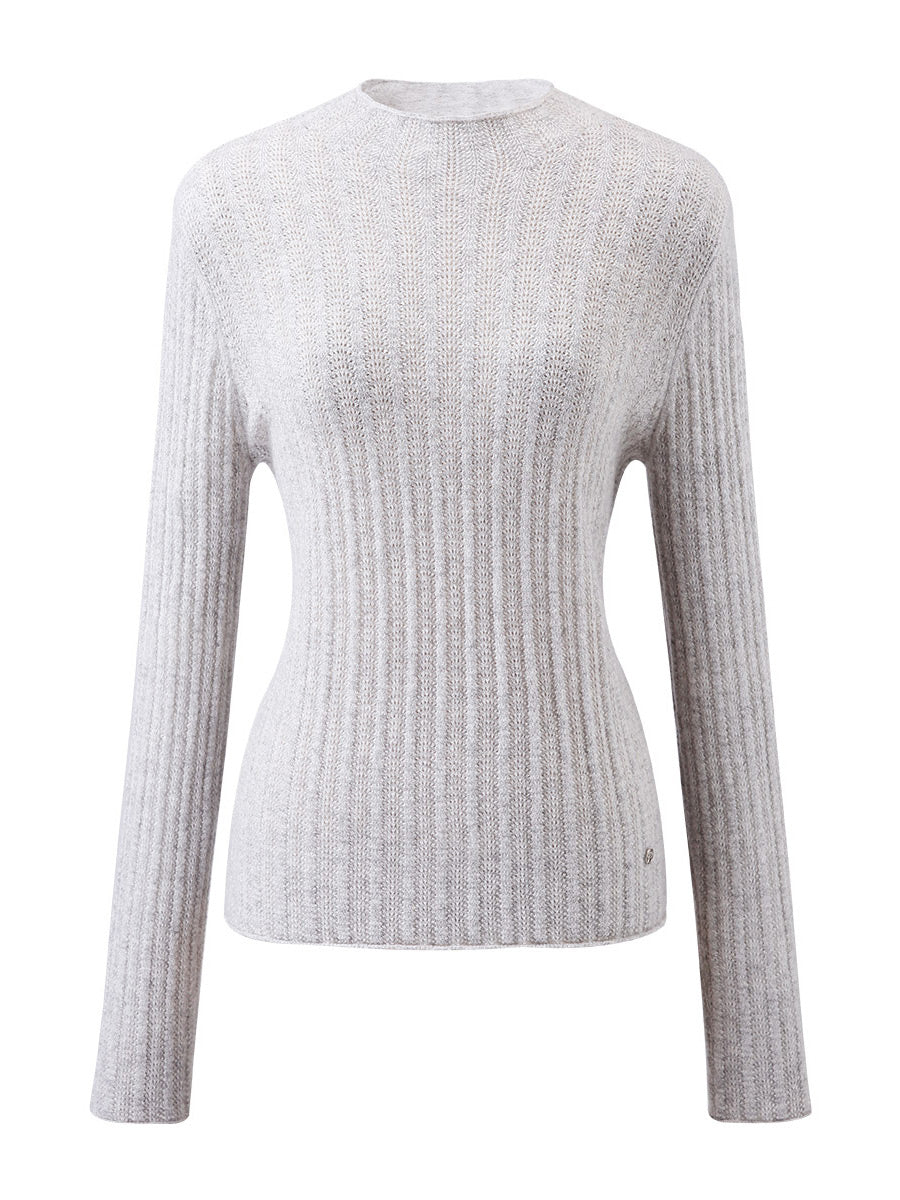 COMOBOCA Women's Ribbed Mock Neck Knit Sweater