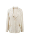 COMOBOCA Women's Pockets Relaxed Knit Blazer