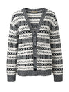 COMOBOCA 100% Wool Women's Snowflake Pattern Cardigan