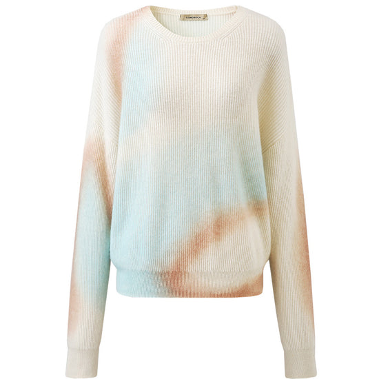 COMOBOCA 100% Cashmere Women's Gradient Color Knit Sweater