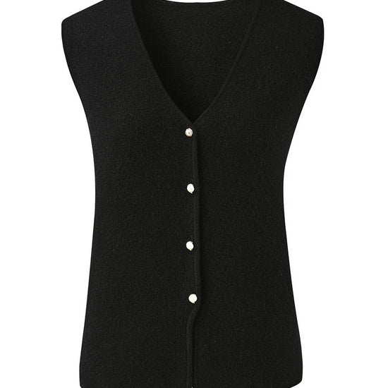COMOBOCA 100% Wool Women's Button-Down Knit Vest