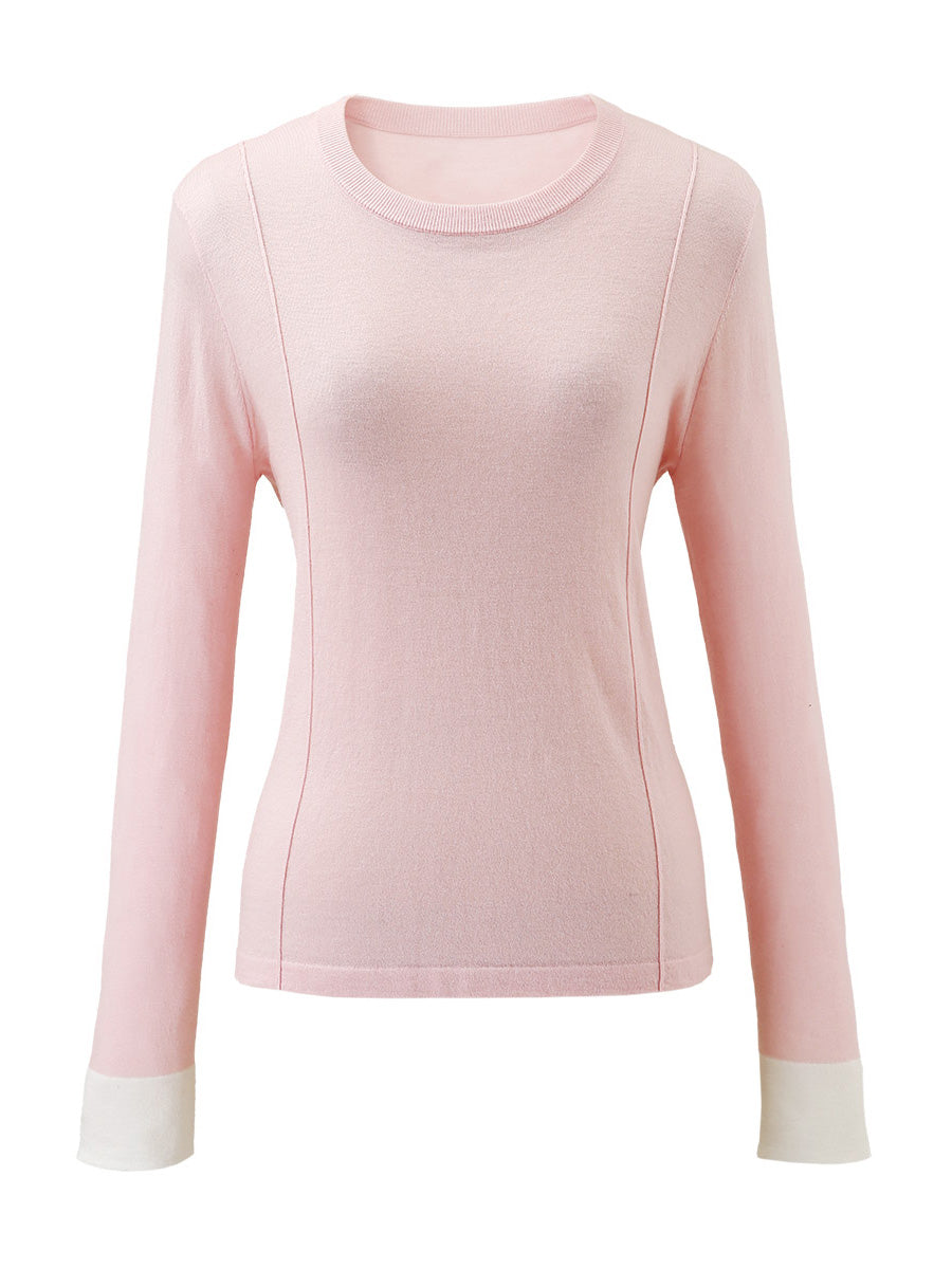 COMOBOCA Women's Essential Color-Blocked Knit Sweater