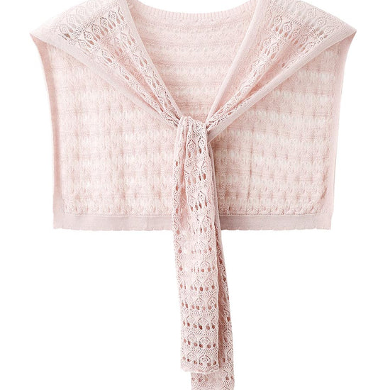 COMOBOCA Women's Tie-Front Lace Knit Shawl