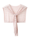 COMOBOCA Women's Tie-Front Lace Knit Shawl