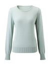 COMOBOCA 100% Cashmere Women's Pearl-Trimmed Knit Sweater