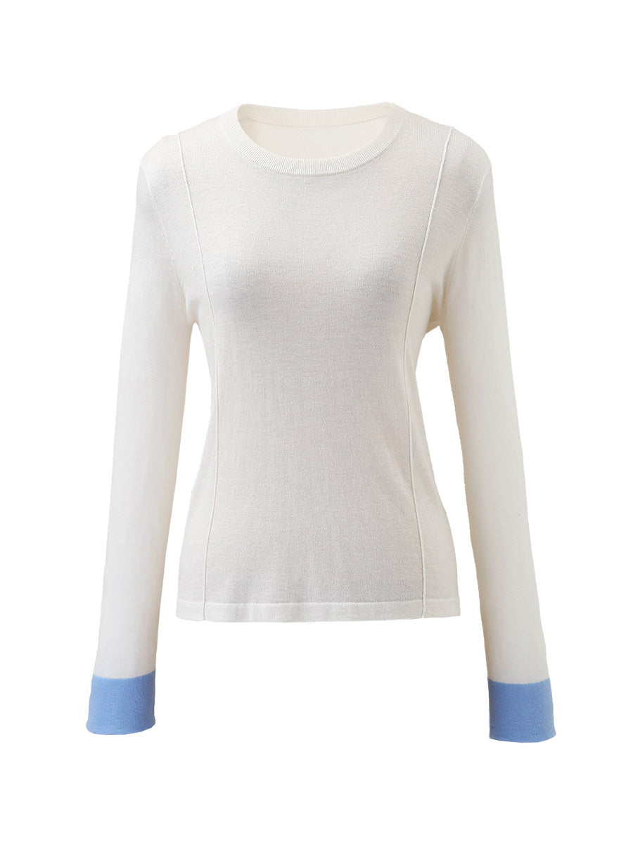 COMOBOCA Women's Essential Color-Blocked Knit Sweater