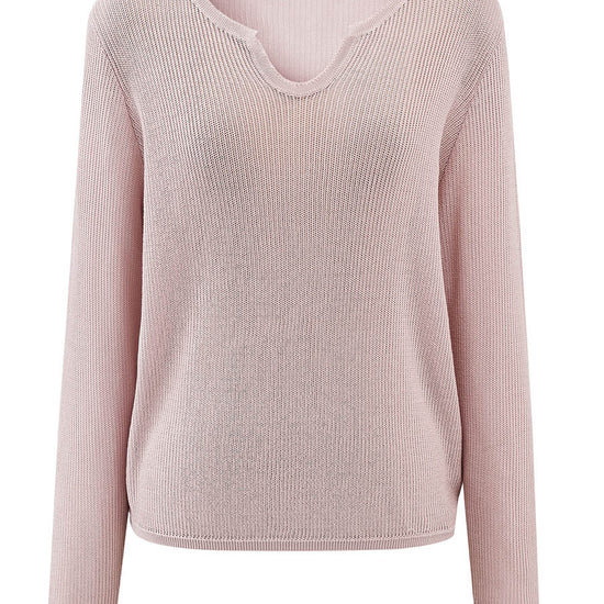 COMOBOCA Women's Split V-Neck Knit Sweater
