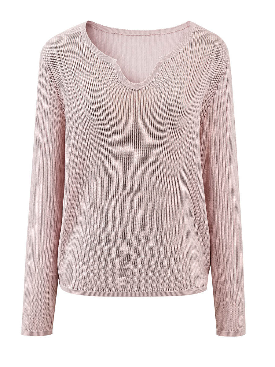 COMOBOCA Women's Split V-Neck Knit Sweater