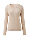 COMOBOCA Women's Rhinestone Detail Crewneck Knit Sweater