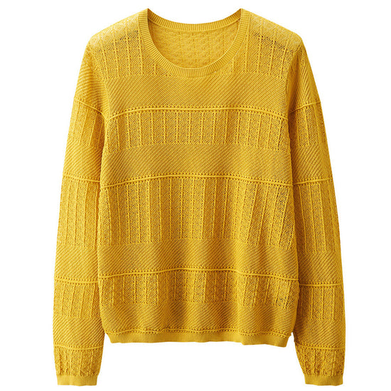 COMOBOCA Women's Stylish Textured Knit Sweater