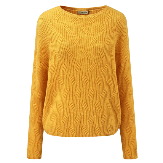 COMOBOCA 100% Cashmere Women's Geometric Wave Knit Sweater