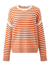COMOBOCA 100% Wool Women's Striped Knit Pullover Sweater