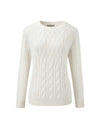 COMOBOCA 100% Cashmere Women's Cable Knit Round Neck Sweater