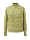 COMOBOCA 100% Cashmere Women's Cable Knit Mock Neck Sweater