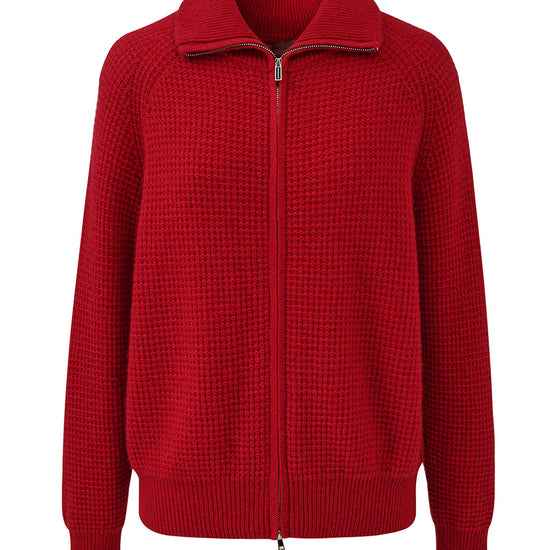 COMOBOCA 100% Cashmere Women's Double Zip Knit Cardigan