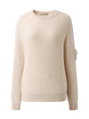 COMOBOCA 100% Cashmere Women's Ribbed Round Neck Sweater