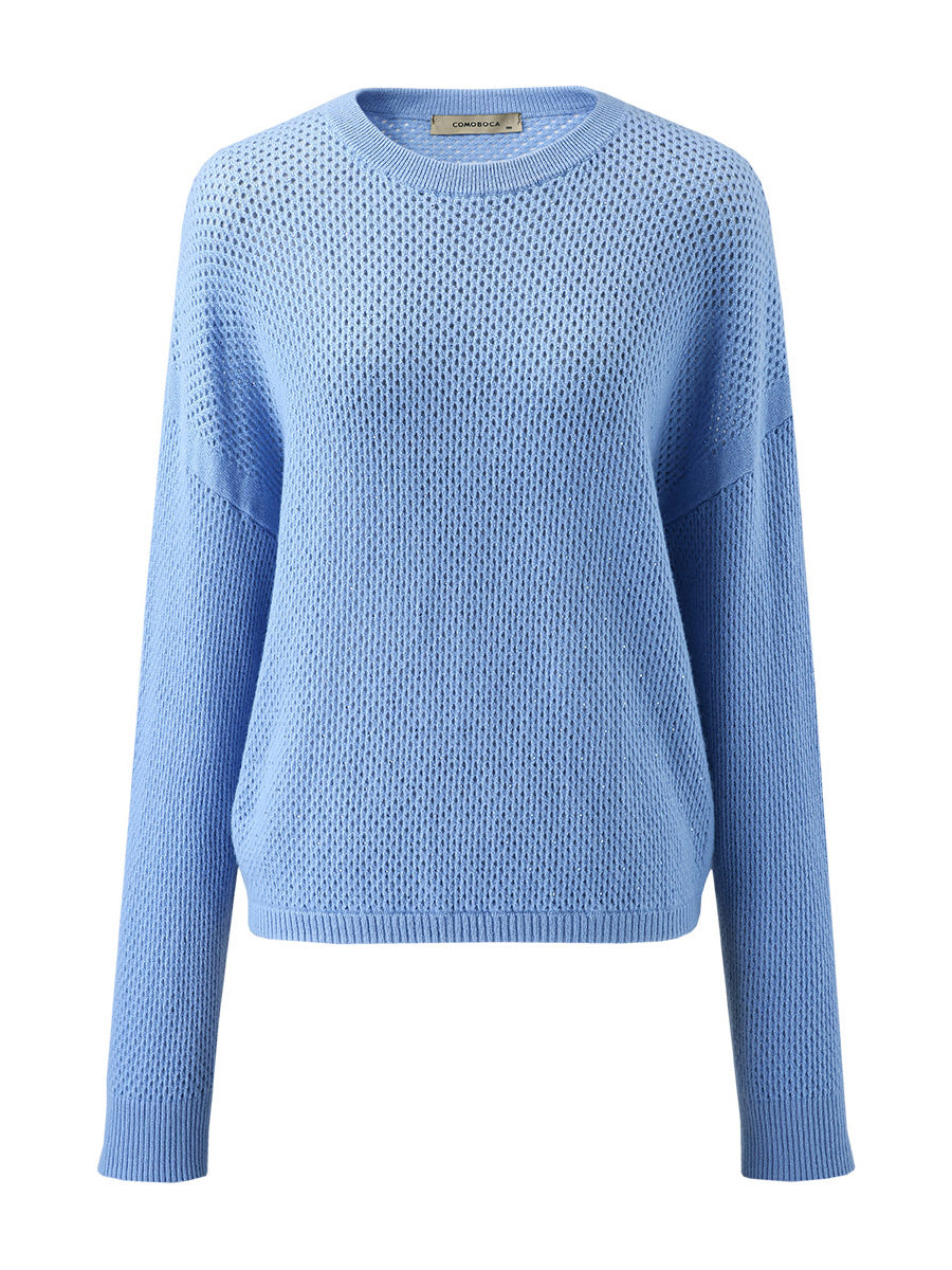 COMOBOCA 100% Cashmere Women's Breathable Mesh Sweater