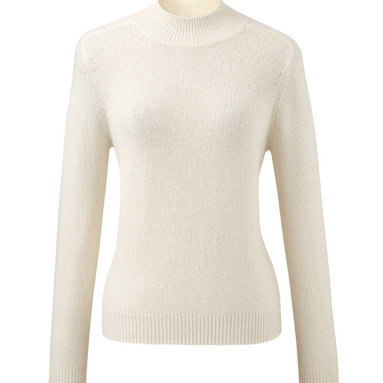 COMOBOCA 100% Cashmere Women's Mock Neck Knit Sweater