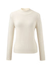 COMOBOCA 100% Cashmere Women's Mock Neck Knit Sweater