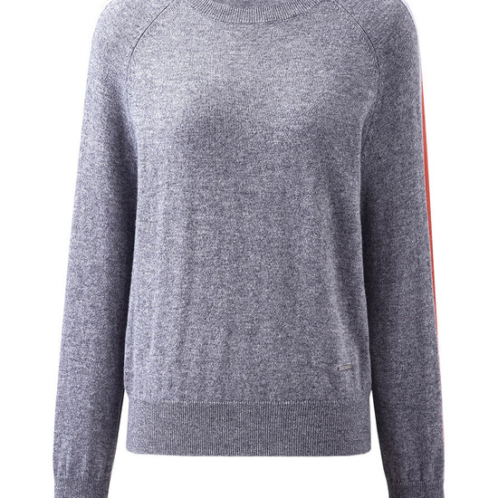 COMOBOCA 100% Cashmere Women's Colorful Side Stripes Knit Sweater