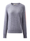 COMOBOCA 100% Cashmere Women's Colorful Side Stripes Knit Sweater