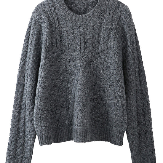 COMOBOCA 100% Cashmere Women's Chunky Cable Knit Sweater