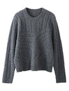 COMOBOCA 100% Cashmere Women's Chunky Cable Knit Sweater