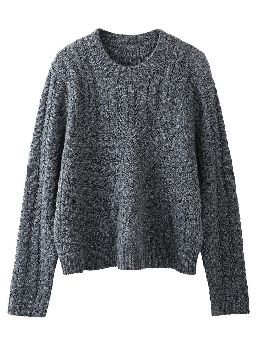 COMOBOCA 100% Cashmere Women's Chunky Cable Knit Sweater