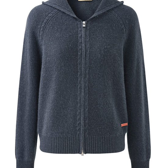 COMOBOCA 100% Cashmere Women's Double Zip Hoodie
