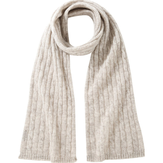 COMOBOCA 100% Cashmere Classic Cable Knit Scarf
